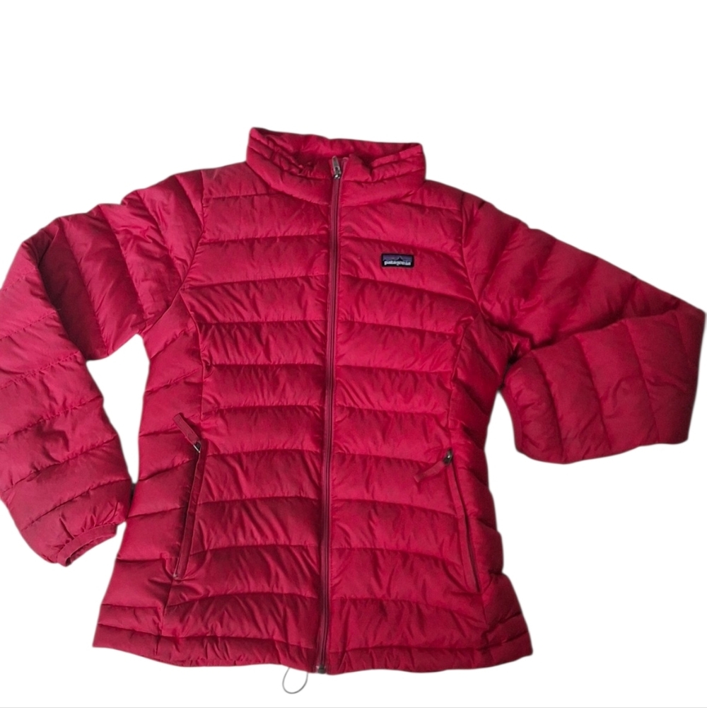 Patagonia Kids Red insulated goose Down  Puffer Jacket Girls 12 - Picture 3 of 10
